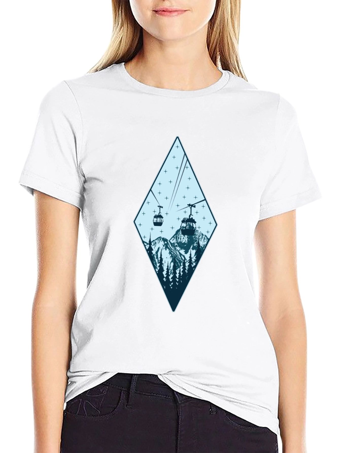 Mountain Gondola Graphic Tee - Black