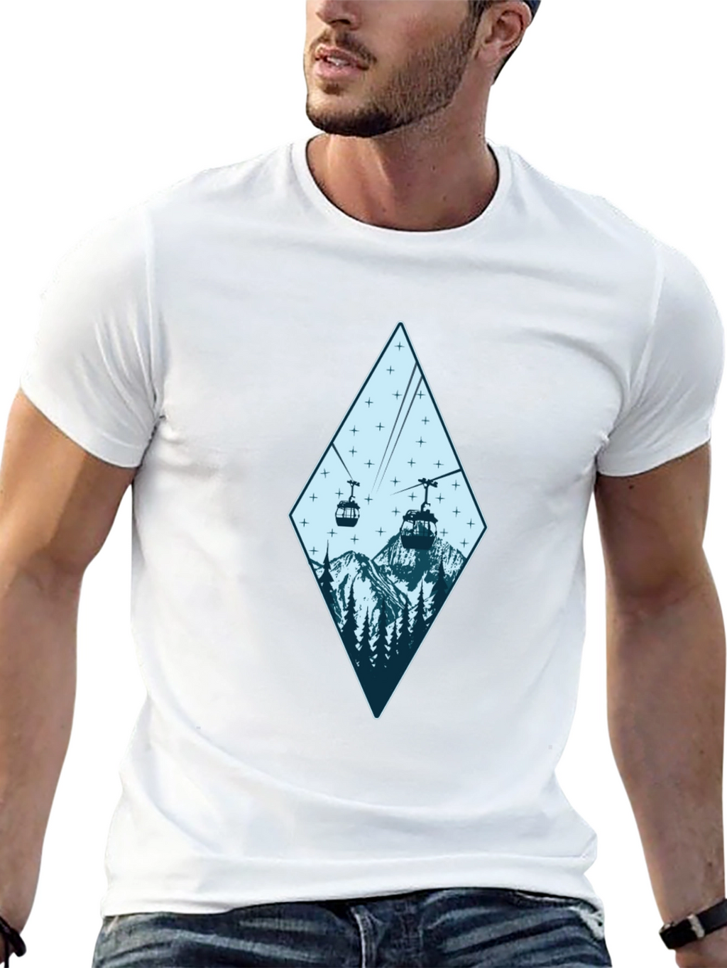 Mountain Gondola Graphic Tee - Black