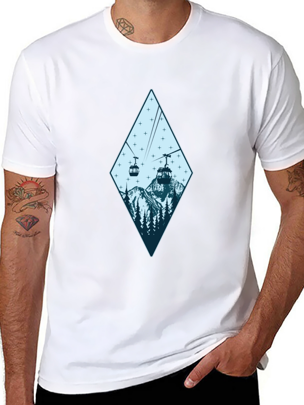 Mountain Gondola Graphic Tee - Black