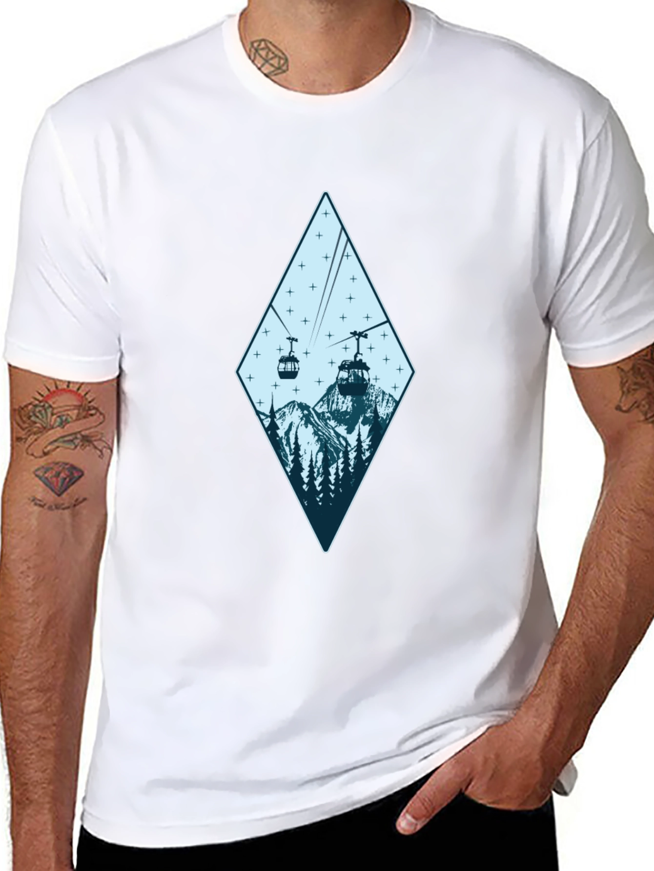 Mountain Gondola Graphic Tee - Black