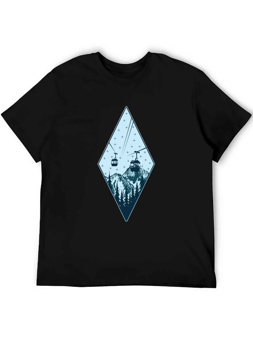 Mountain Gondola Graphic Tee - Black