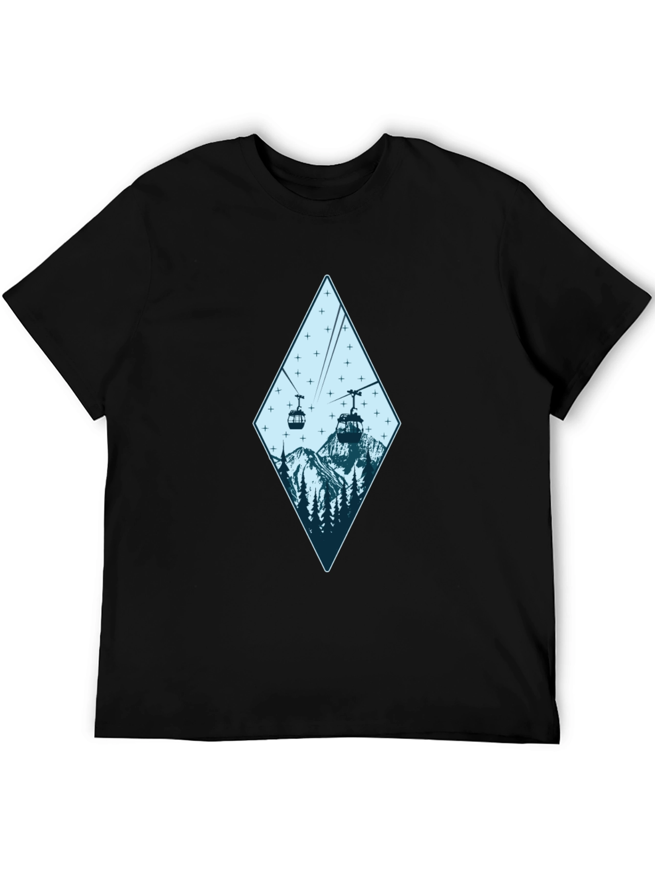 Mountain Gondola Graphic Tee - Black