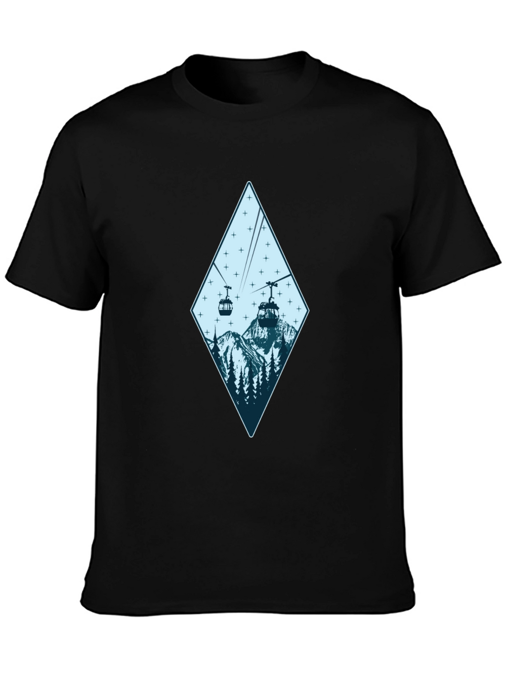 Mountain Gondola Graphic Tee - Black