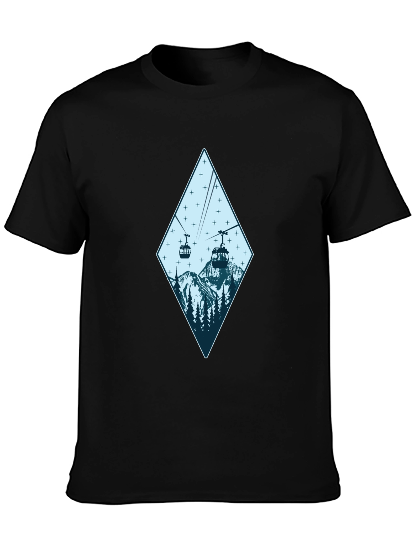 Mountain Gondola Graphic Tee - Black