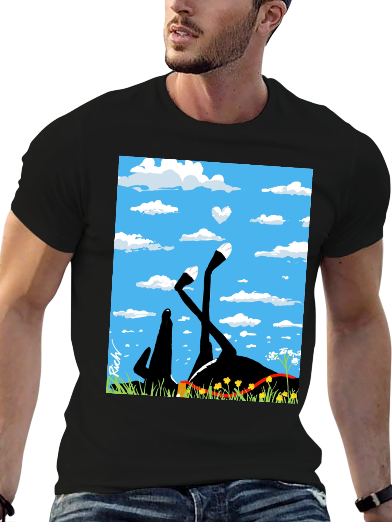 Whimsical Horse T-Shirt - Blue Sky Dreamer