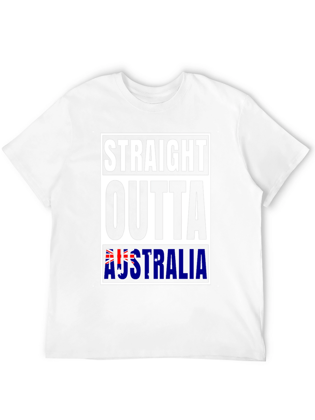 Straight Outta Australia Black Graphic T-Shirt