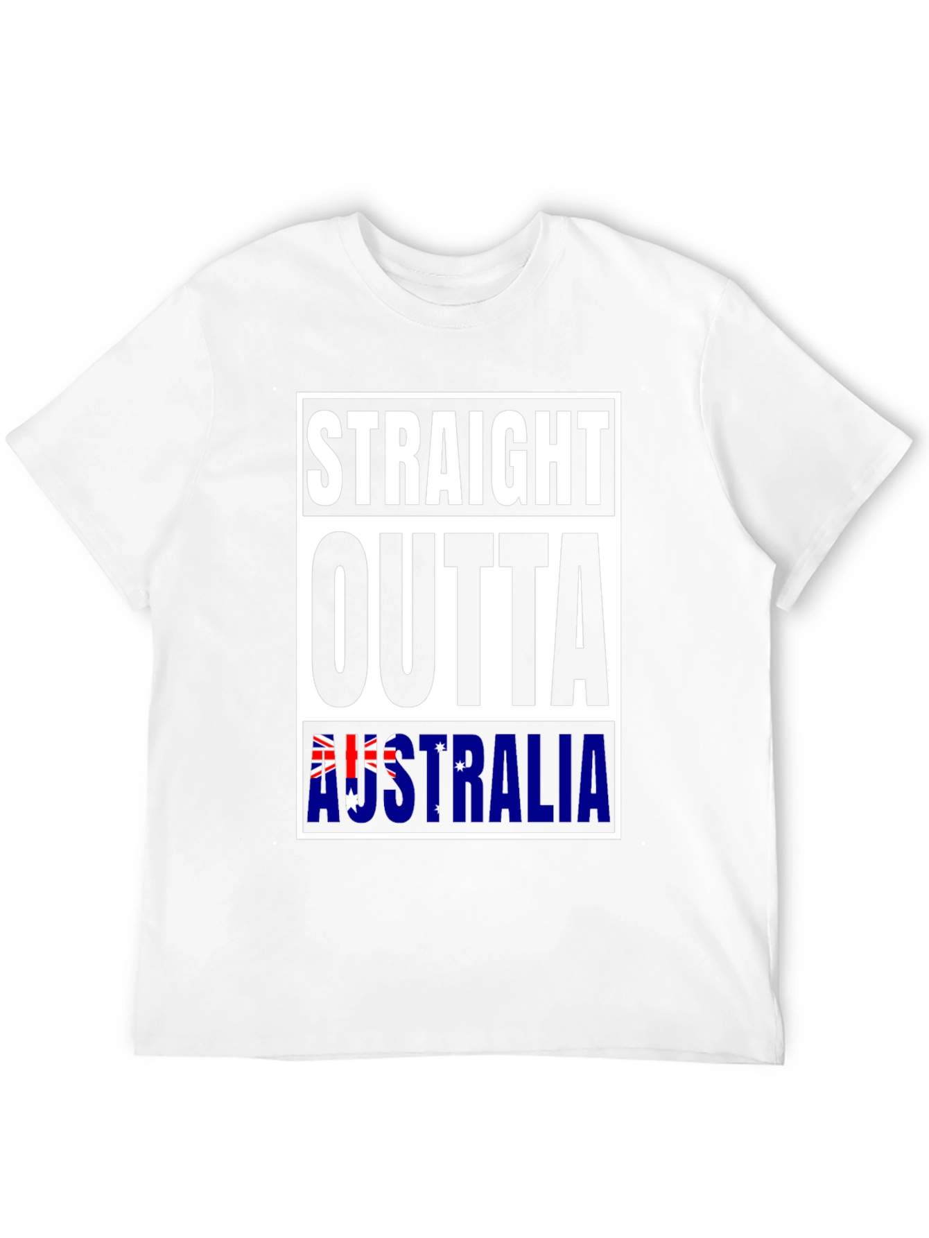 Straight Outta Australia Black Graphic T-Shirt