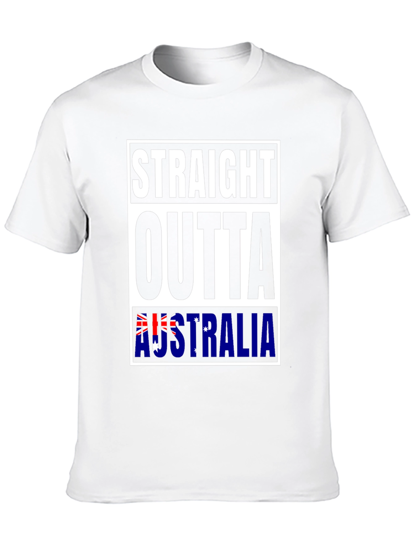 Straight Outta Australia Black Graphic T-Shirt
