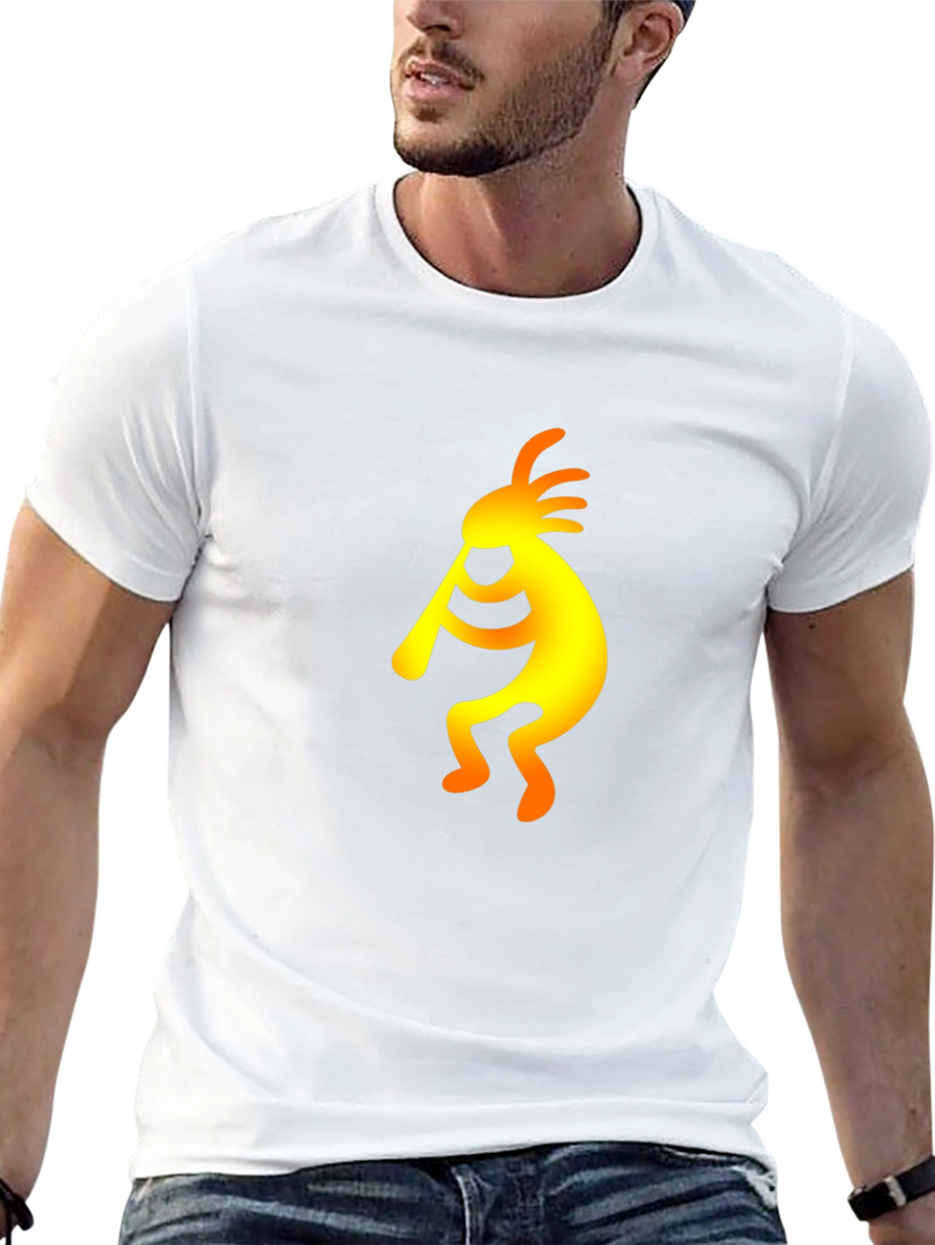 Kokopelli Graphic Tee - Black Cotton T-Shirt