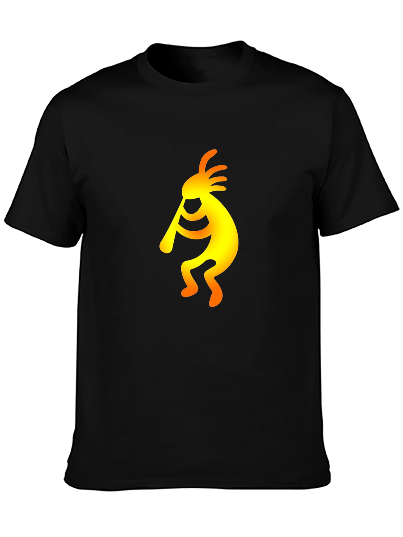 Kokopelli Graphic Tee - Black Cotton T-Shirt