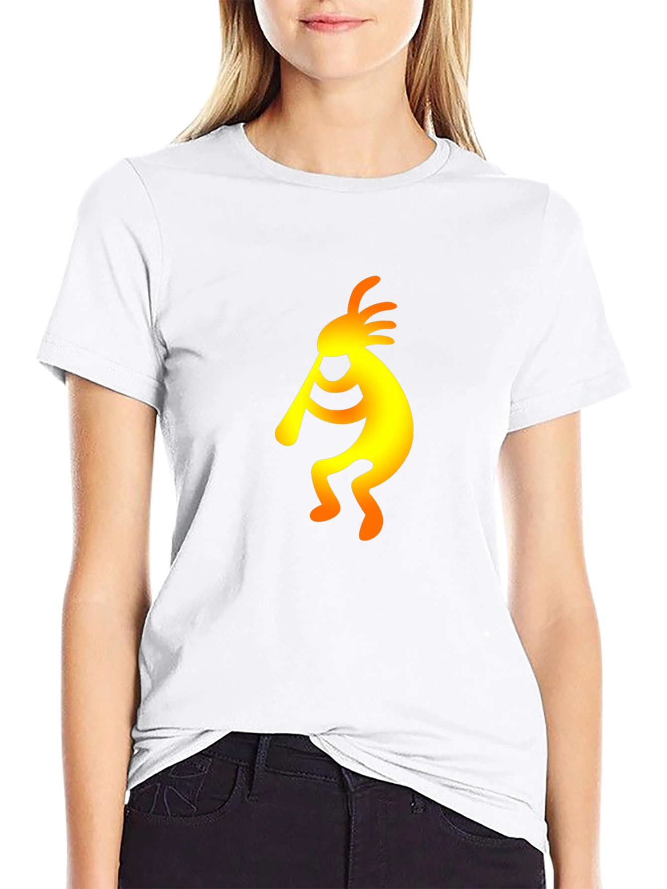 Kokopelli Graphic Tee - Black Cotton T-Shirt