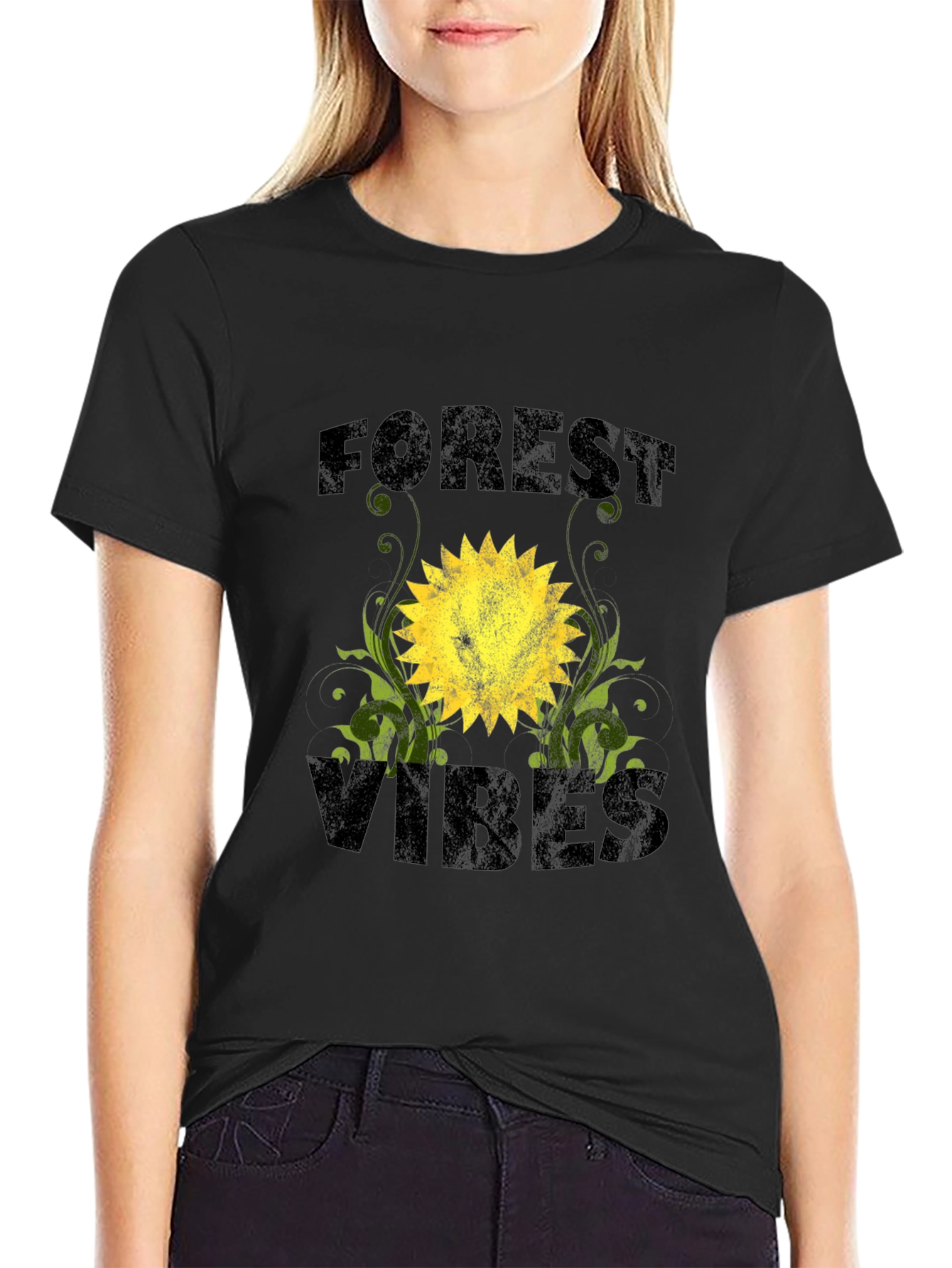 Forest Vibes Graphic T-Shirt - Black
