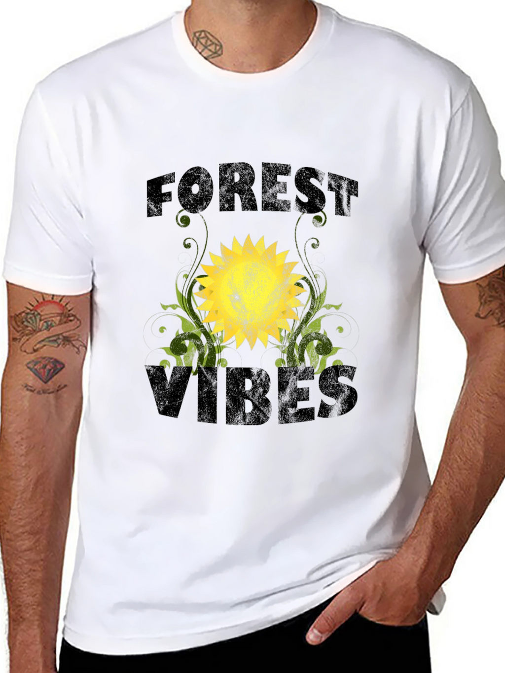 Forest Vibes Graphic T-Shirt - Black