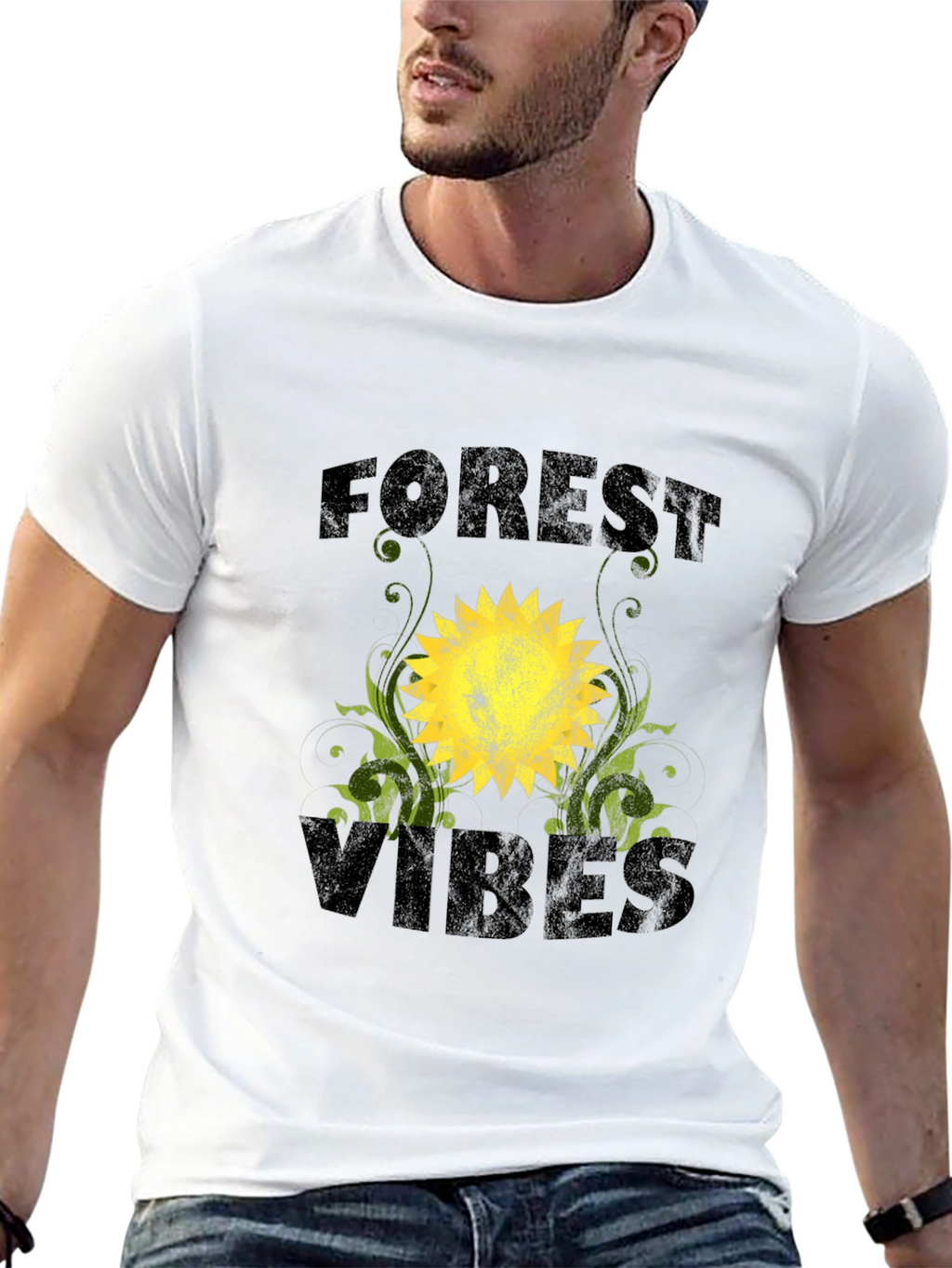 Forest Vibes Graphic T-Shirt - Black