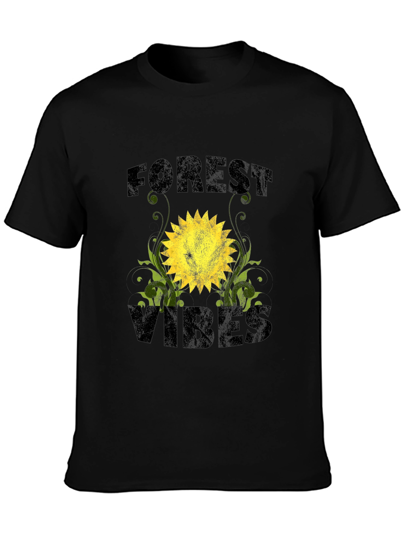 Forest Vibes Graphic T-Shirt - Black