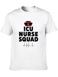 ICU Nurse Squad Black T-Shirt - Heartbeat Design