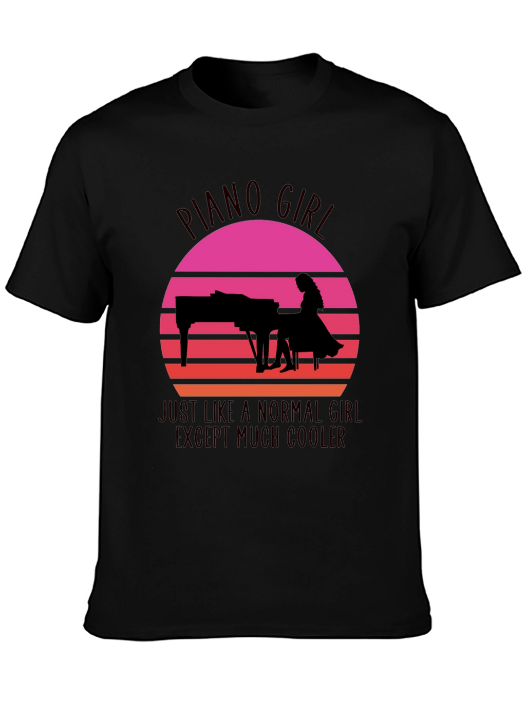 Piano Girl Sunset T-Shirt - Cool & Unique Design