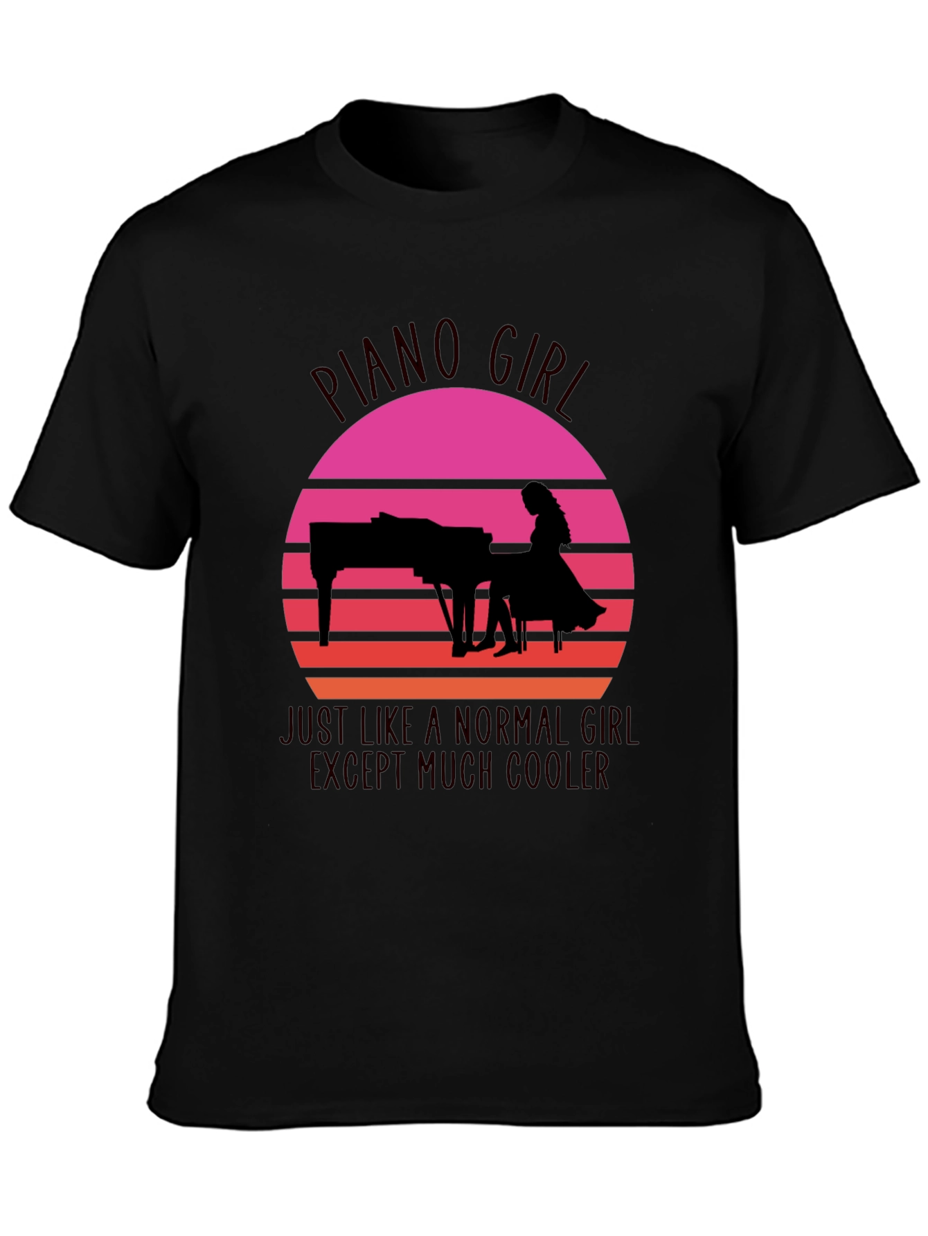 Piano Girl Sunset T-Shirt - Cool & Unique Design