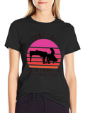 Piano Girl Sunset T-Shirt - Cool & Unique Design