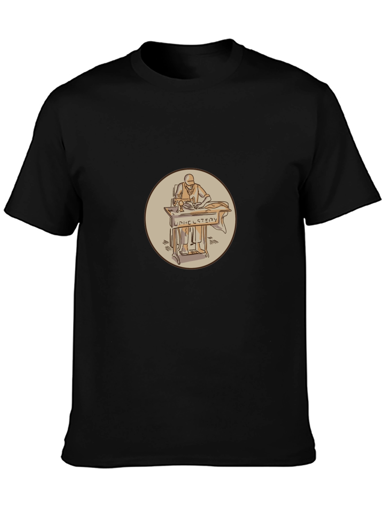 Upholstery Sewing Black T-Shirt