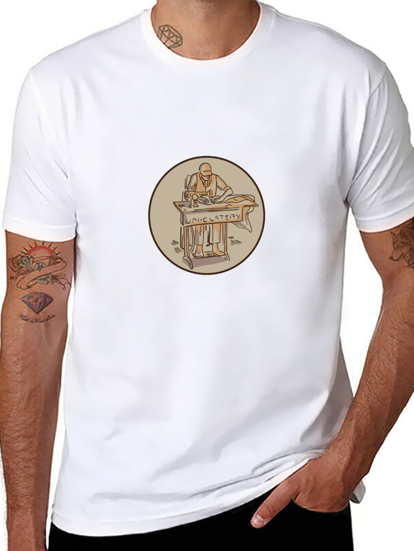 Upholstery Sewing Black T-Shirt