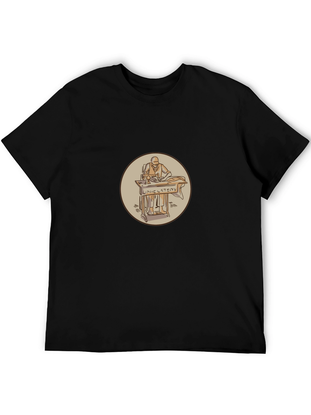 Upholstery Sewing Black T-Shirt