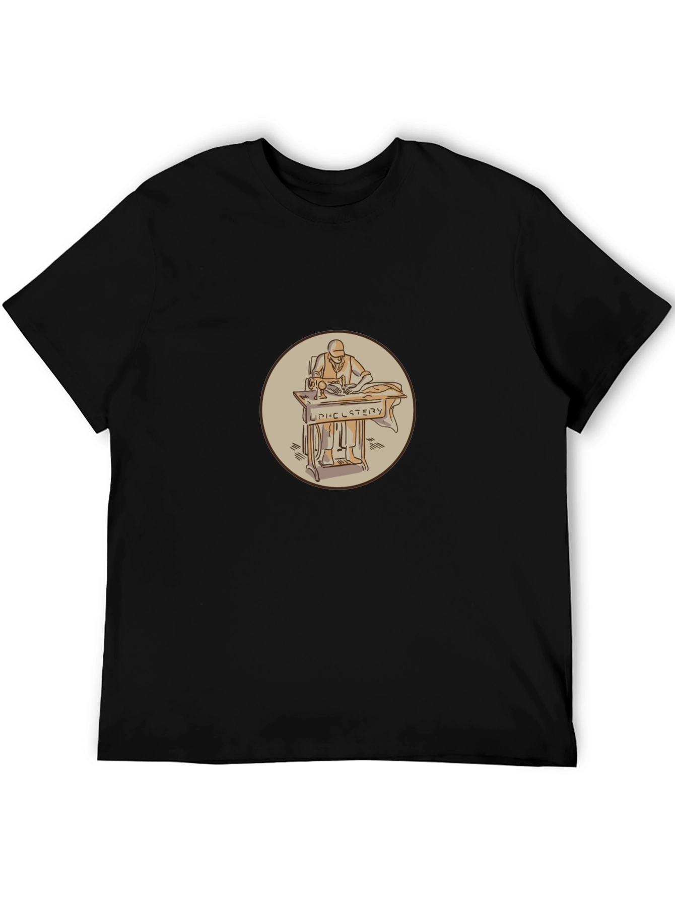 Upholstery Sewing Black T-Shirt