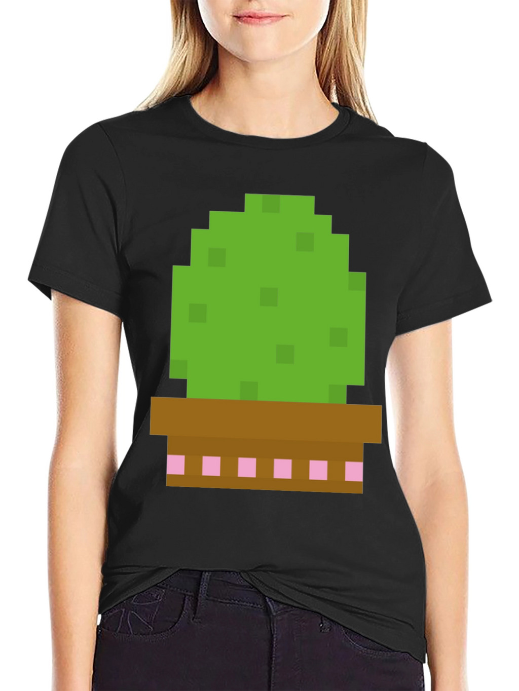 Pixel Cactus Graphic Tee - Gamer Style Shirt