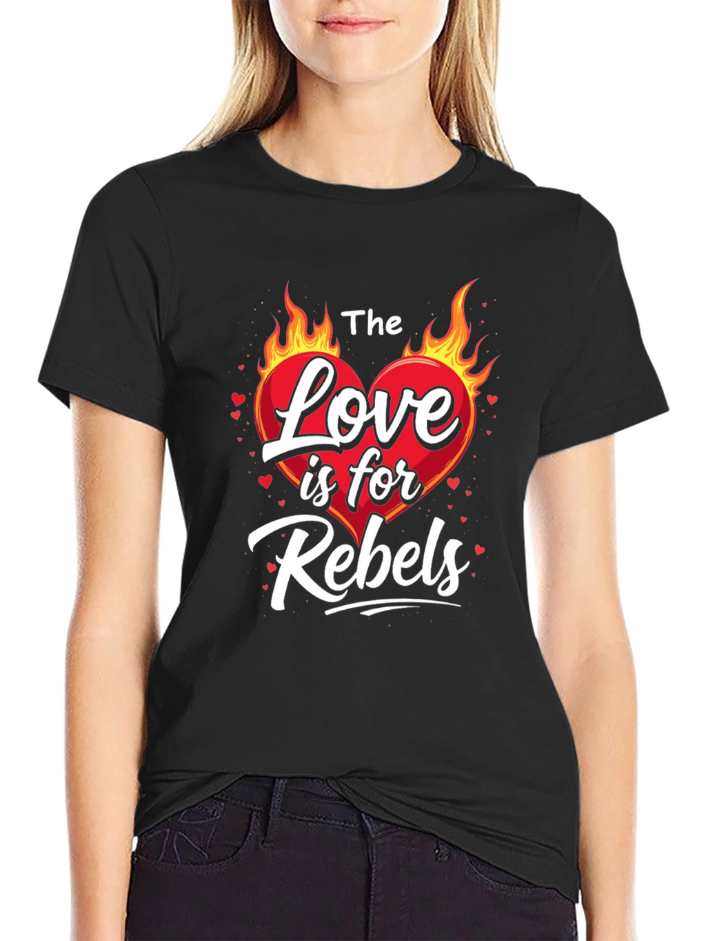 The Love is for Rebels Black Graphic Tee