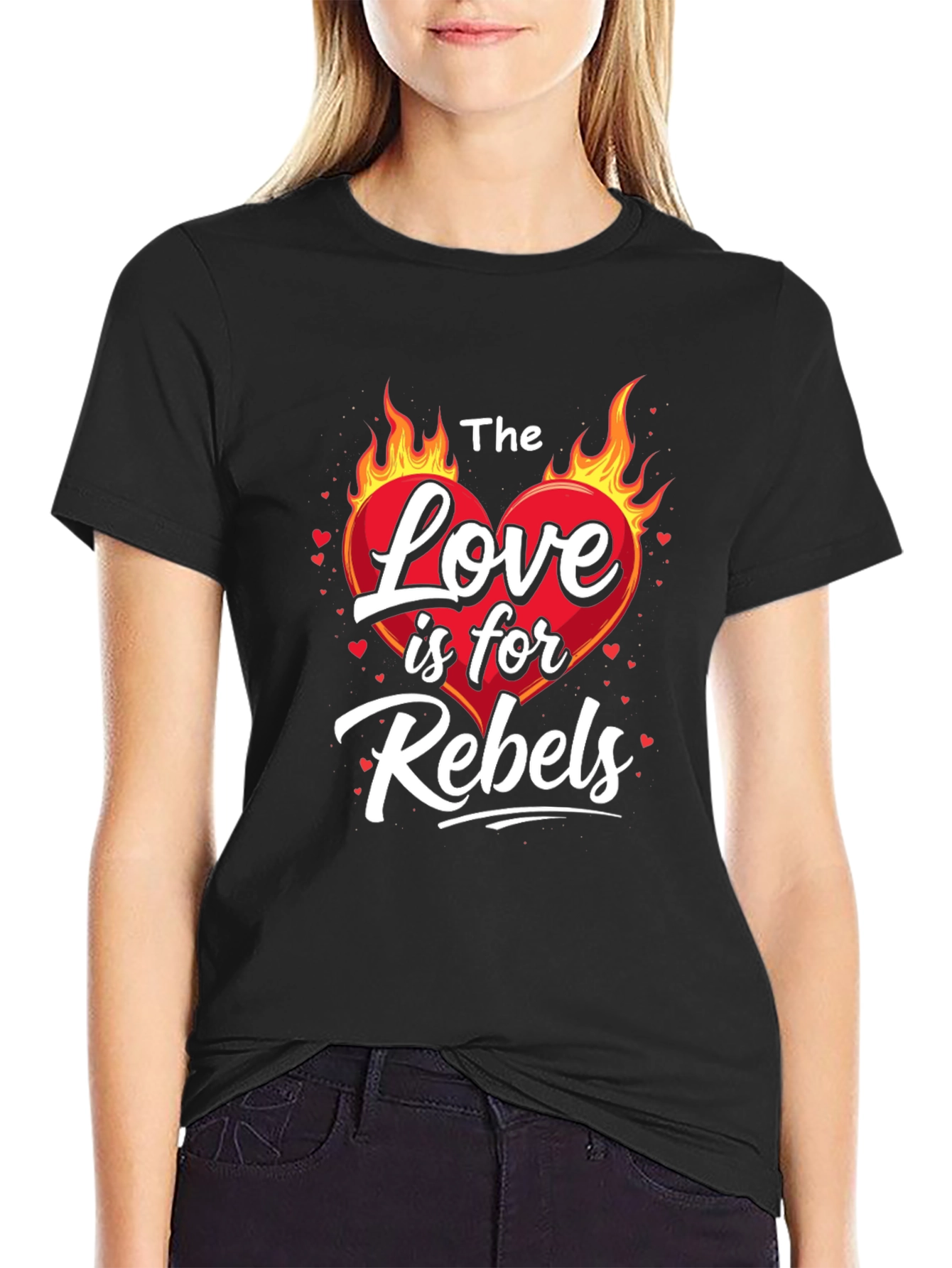 The Love is for Rebels Black Graphic Tee