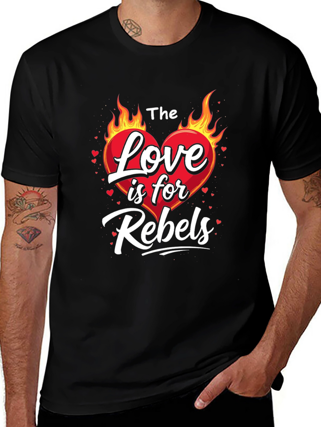 The Love is for Rebels Black Graphic Tee