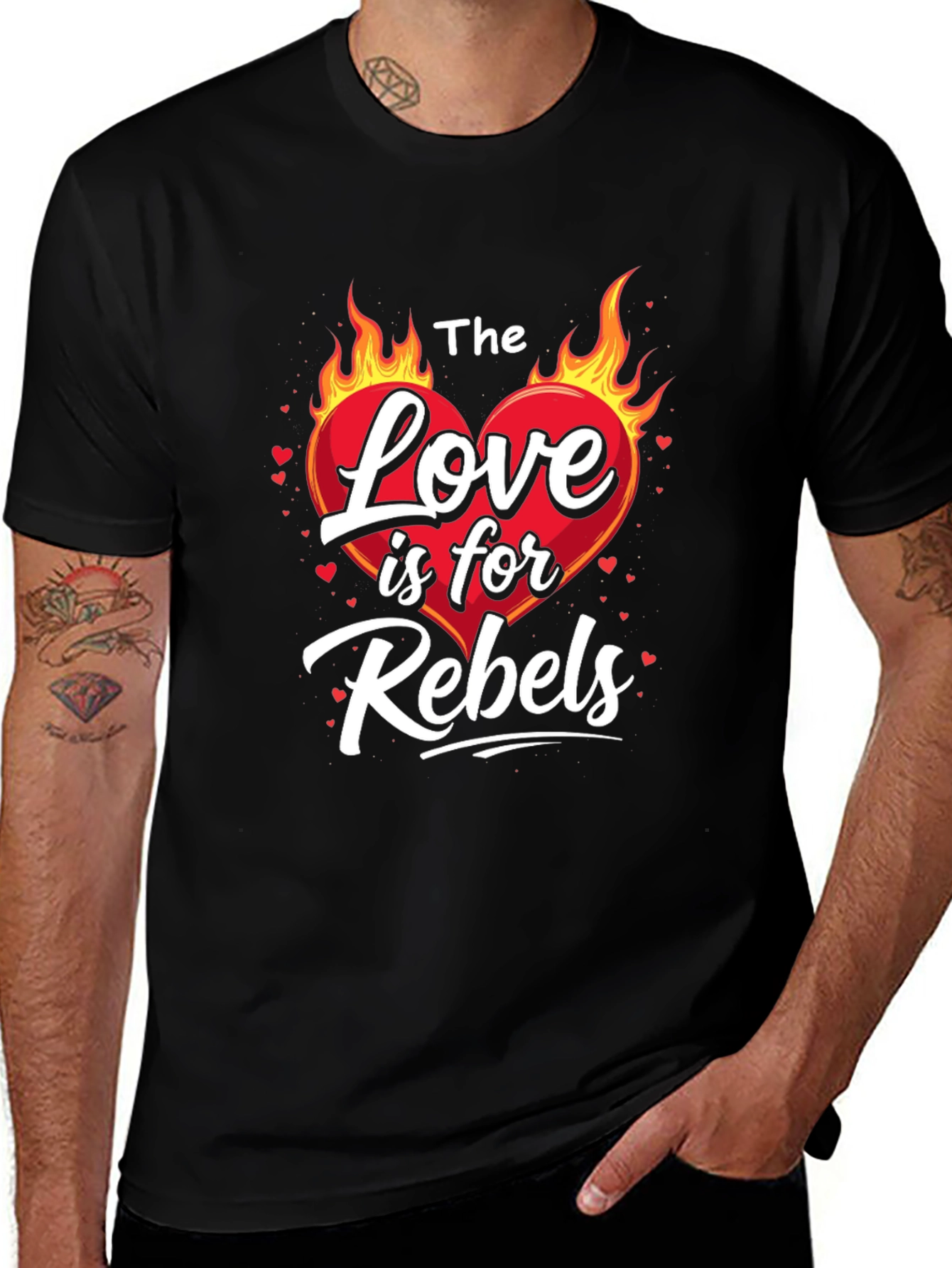 The Love is for Rebels Black Graphic Tee