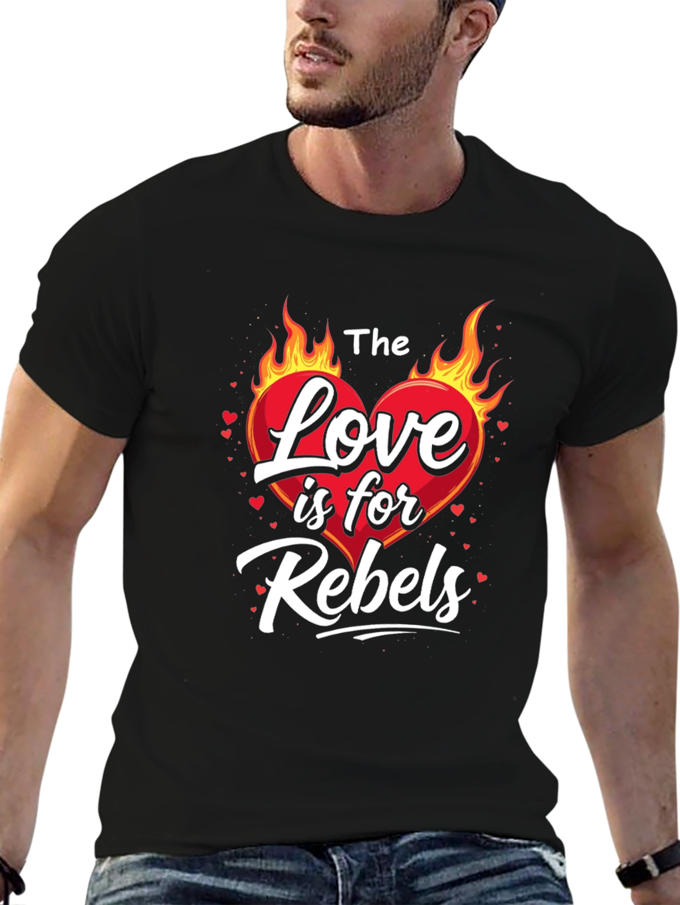 The Love is for Rebels Black Graphic Tee