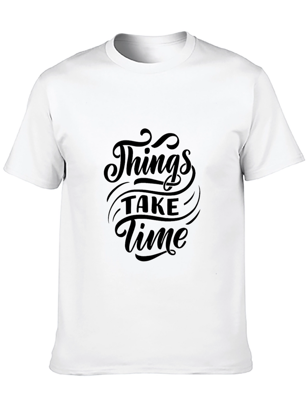 Things Take Time Black Graphic Tee