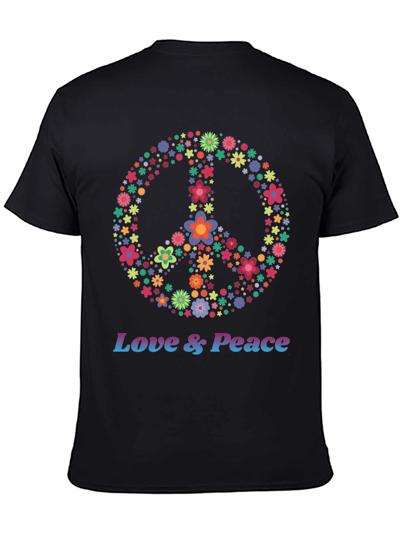 Floral Peace Sign Graphic Tee - Love & Peace