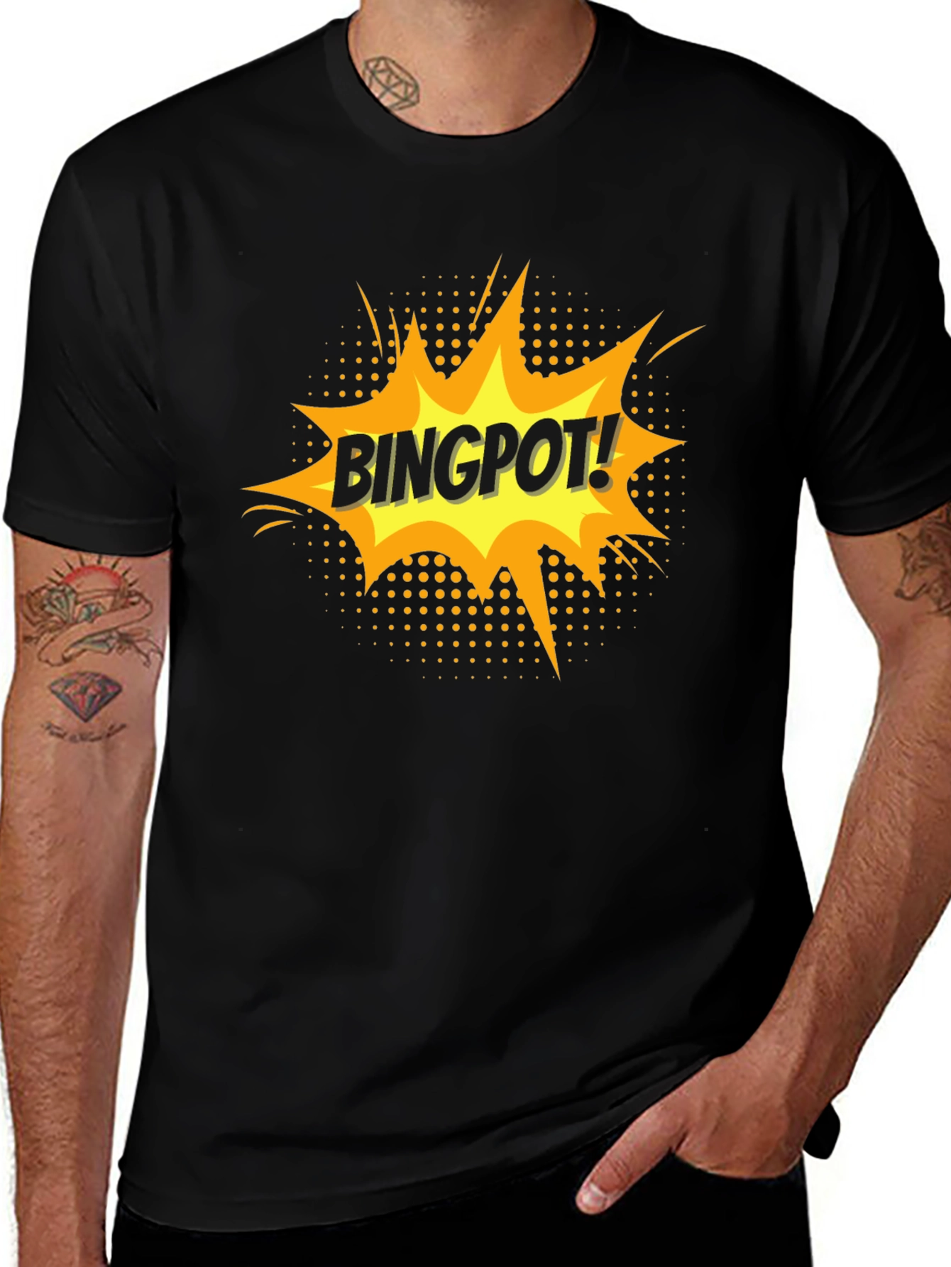 BINGPOT! T-Shirt - Comic Style Black Tee