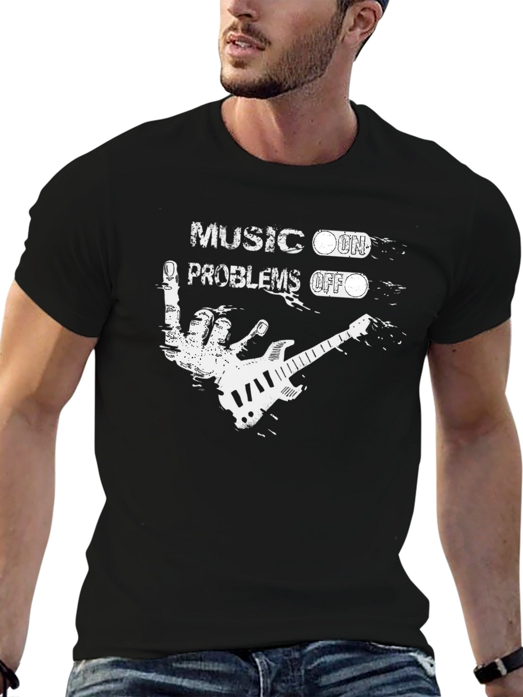 Music On Problems Off Graphic T-Shirt