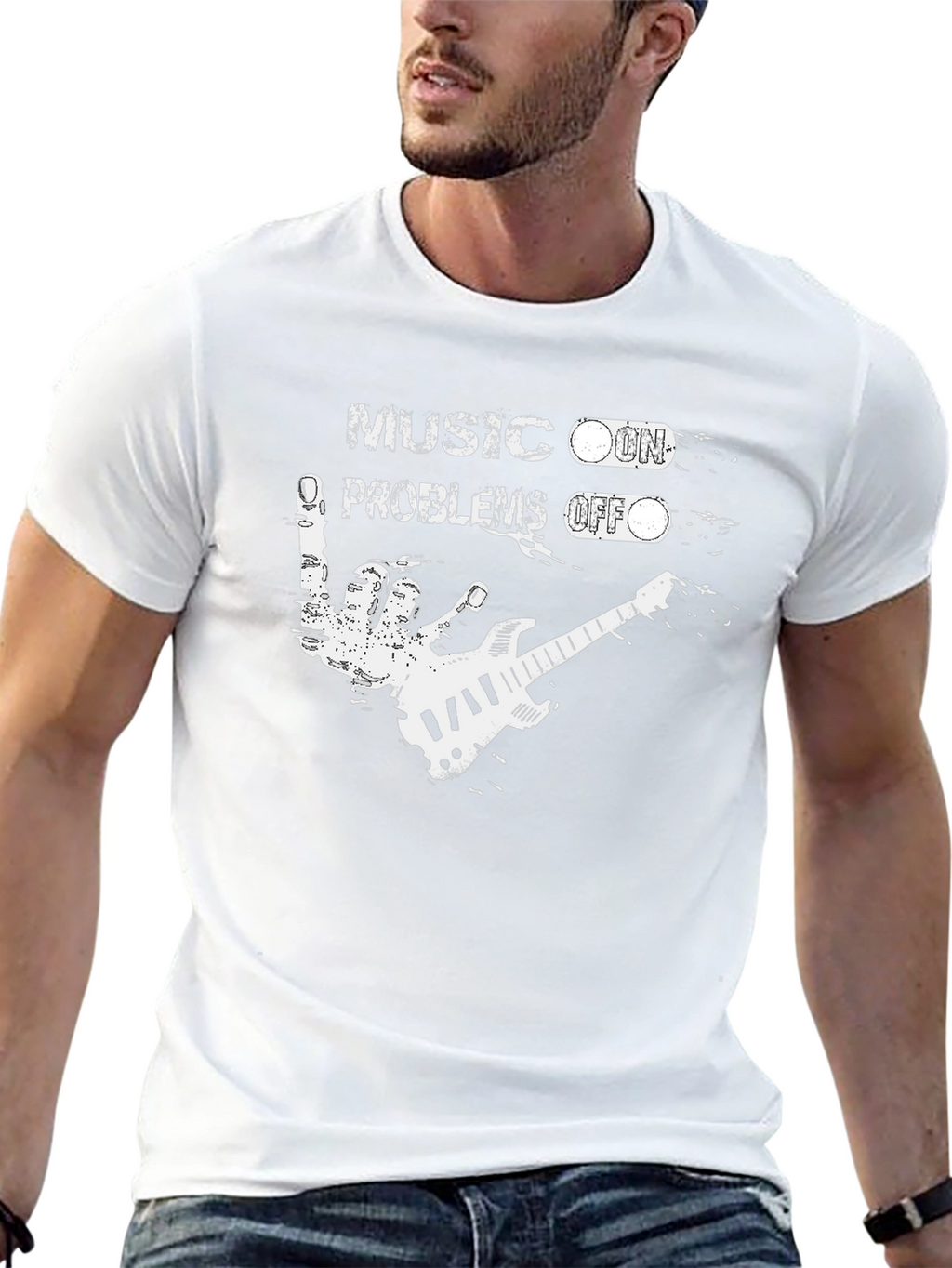 Music On Problems Off Graphic T-Shirt