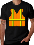 Funny Construction Worker Safety Vest Graphic T-Shirt