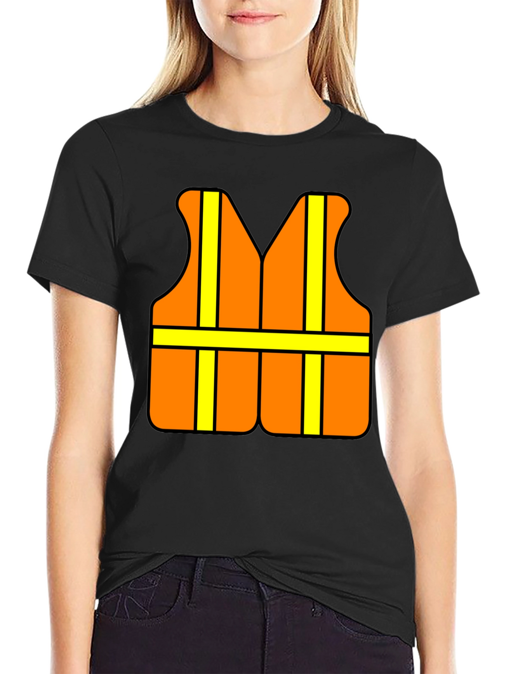 Funny Construction Worker Safety Vest Graphic T-Shirt