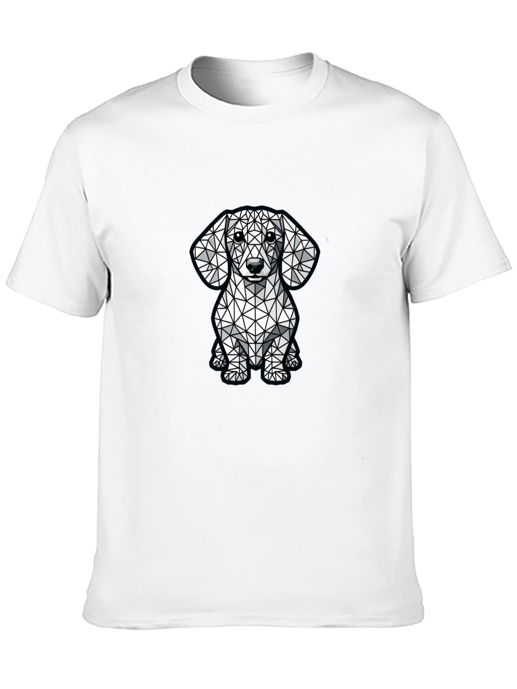 Geometric Dachshund Graphic Tee - Modern Dog Lovers Shirt