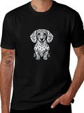 Geometric Dachshund Graphic Tee - Modern Dog Lovers Shirt