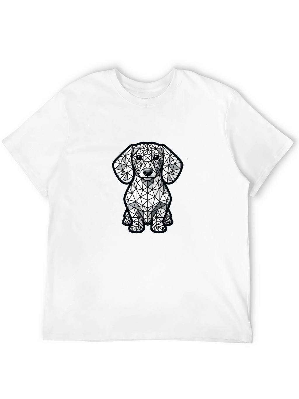 Geometric Dachshund Graphic Tee - Modern Dog Lovers Shirt