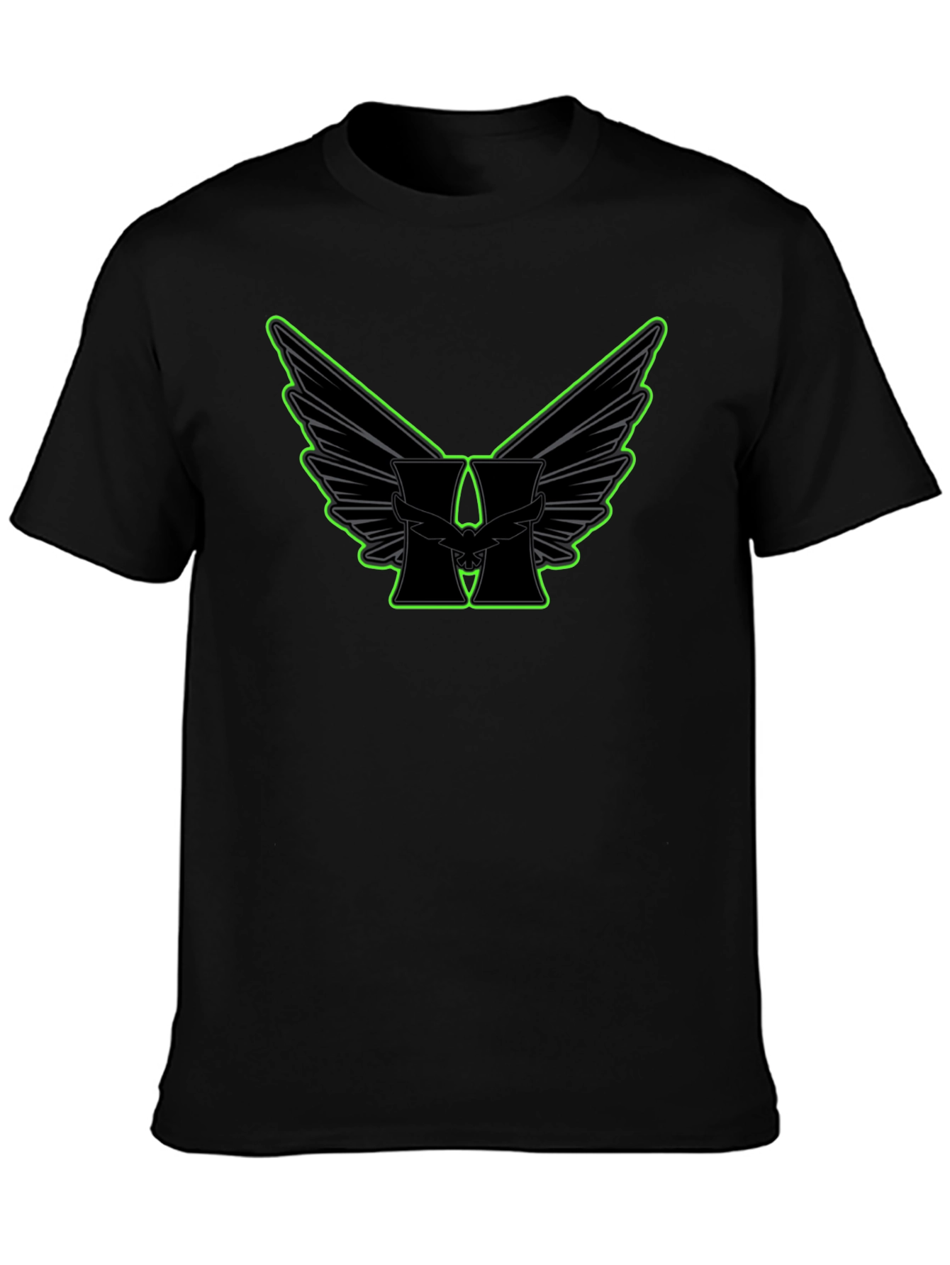 Winged H Graphic Black T-Shirt