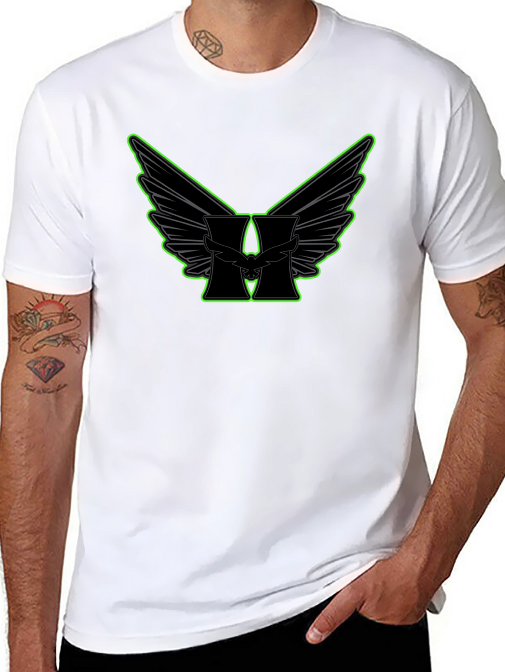Winged H Graphic Black T-Shirt