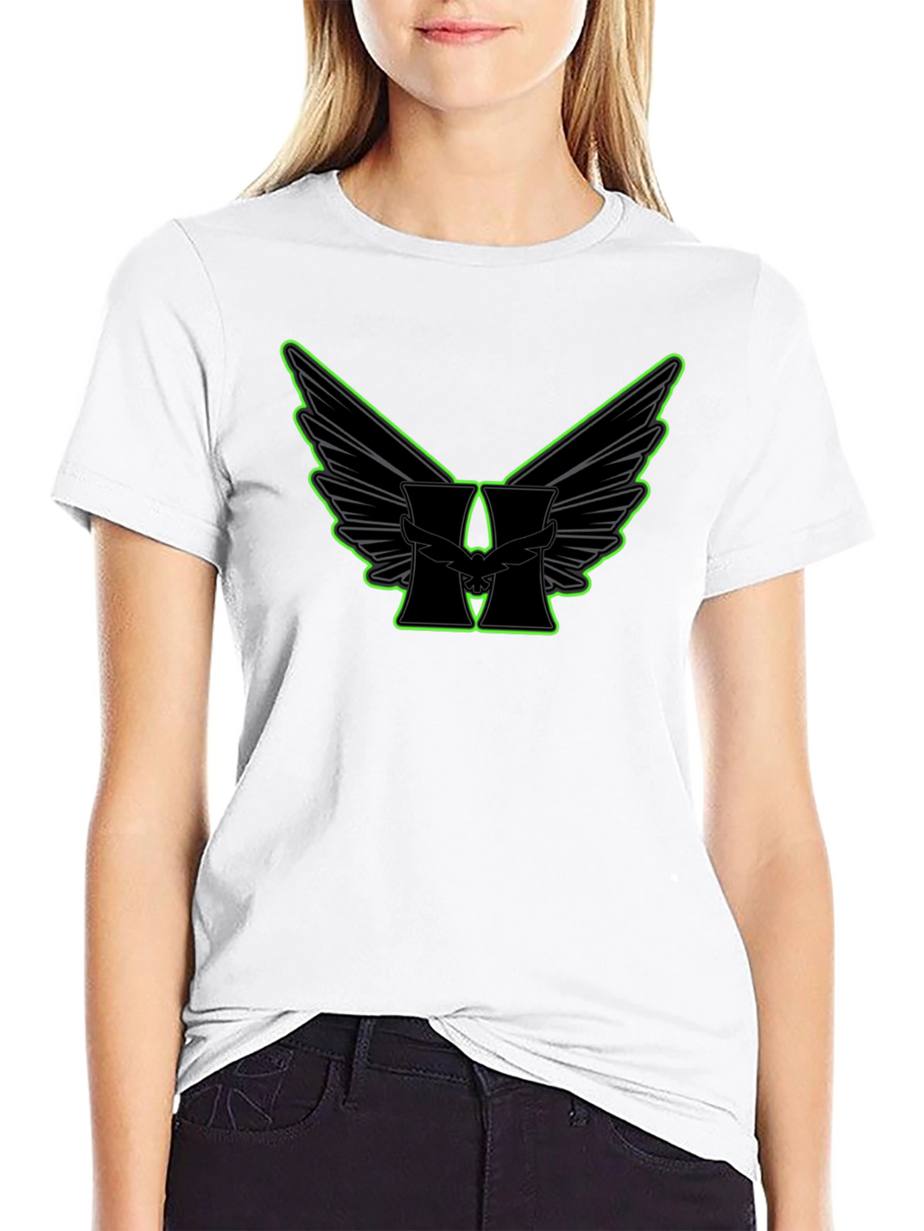 Winged H Graphic Black T-Shirt