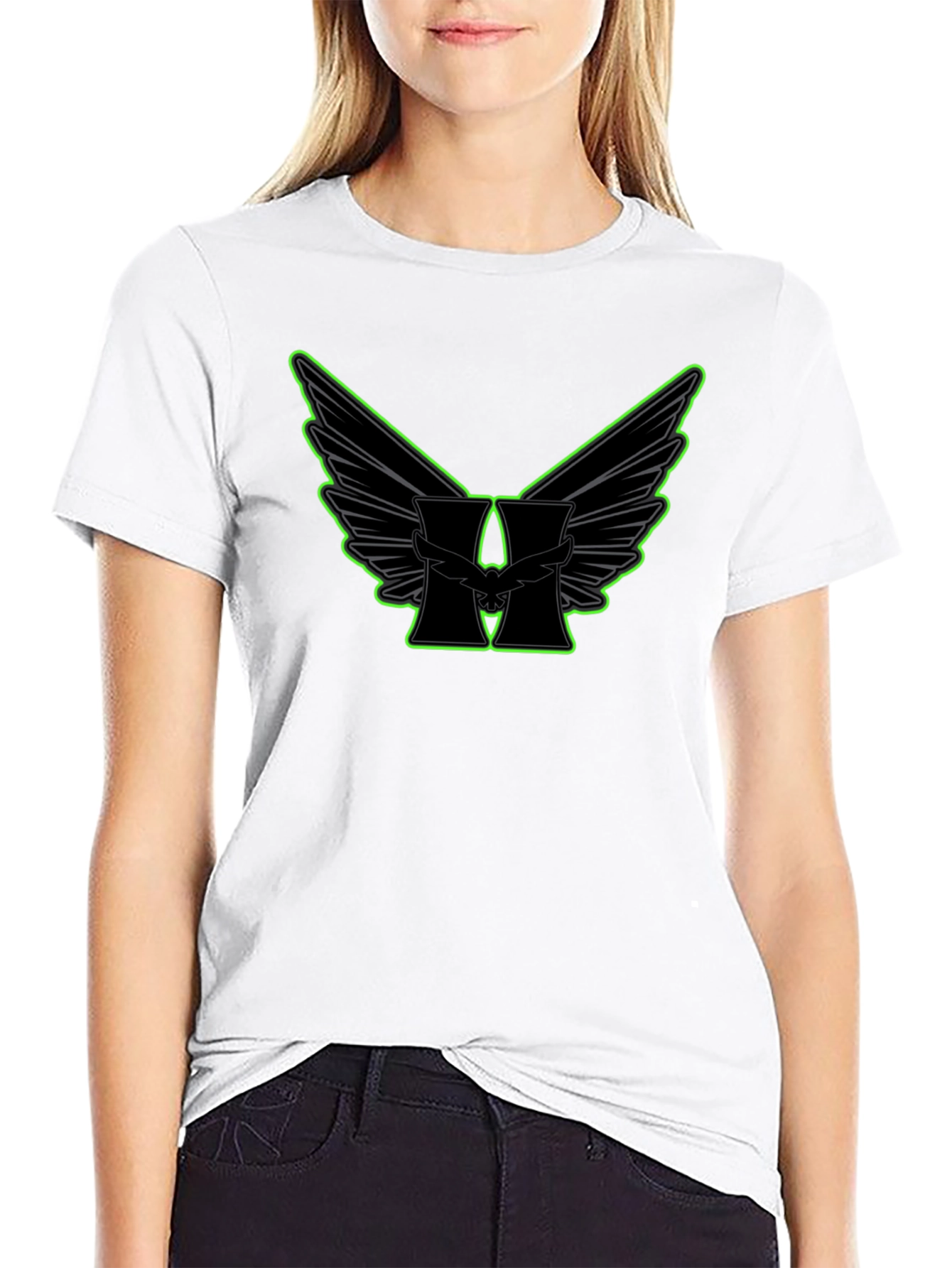 Winged H Graphic Black T-Shirt