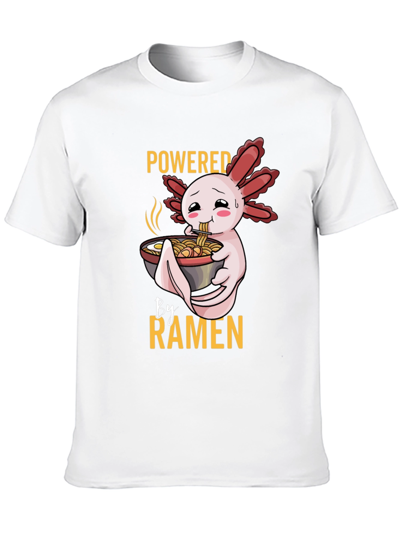 Powered by Ramen Axolotl Black T-Shirt