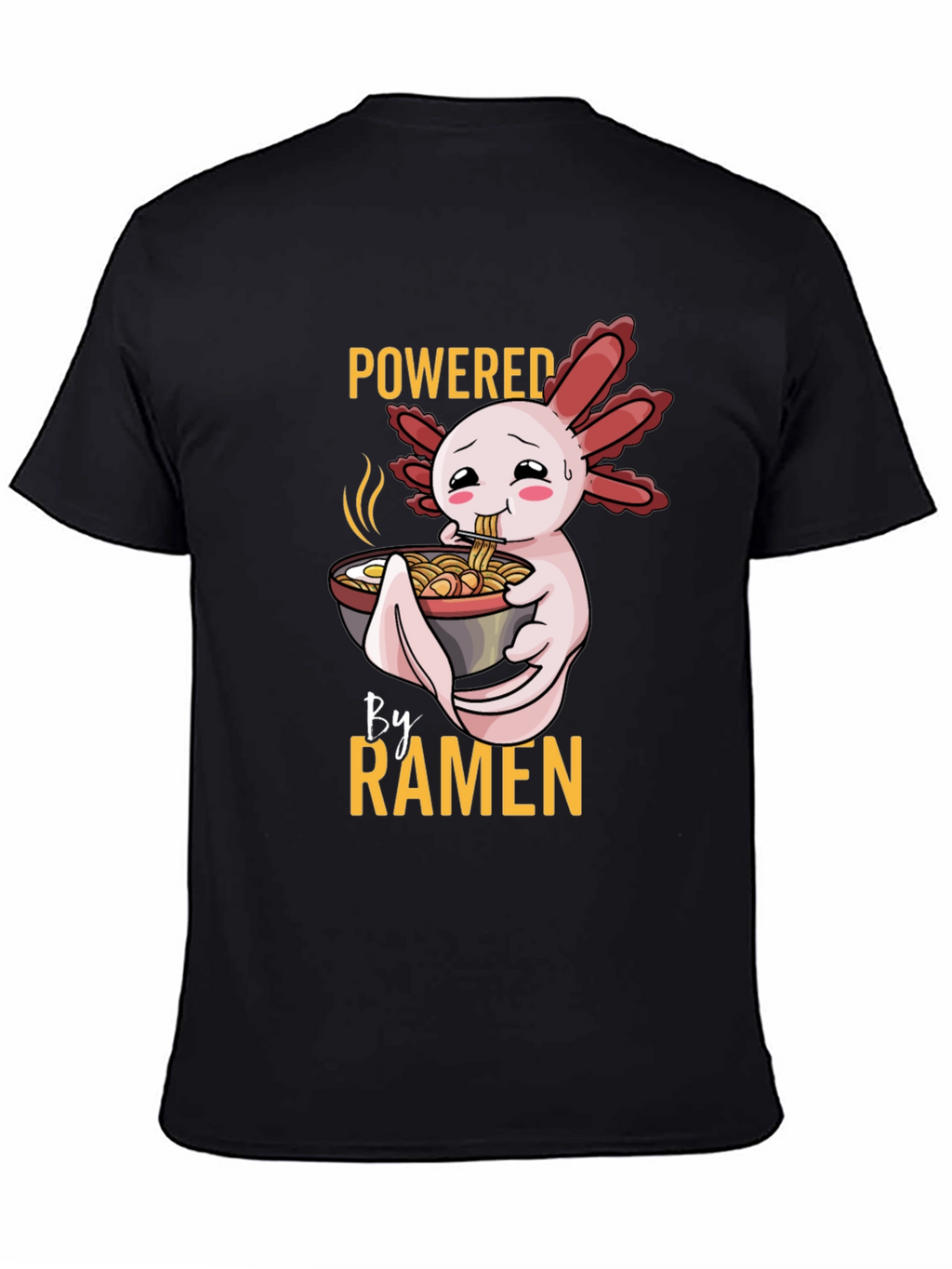 Powered by Ramen Axolotl Black T-Shirt