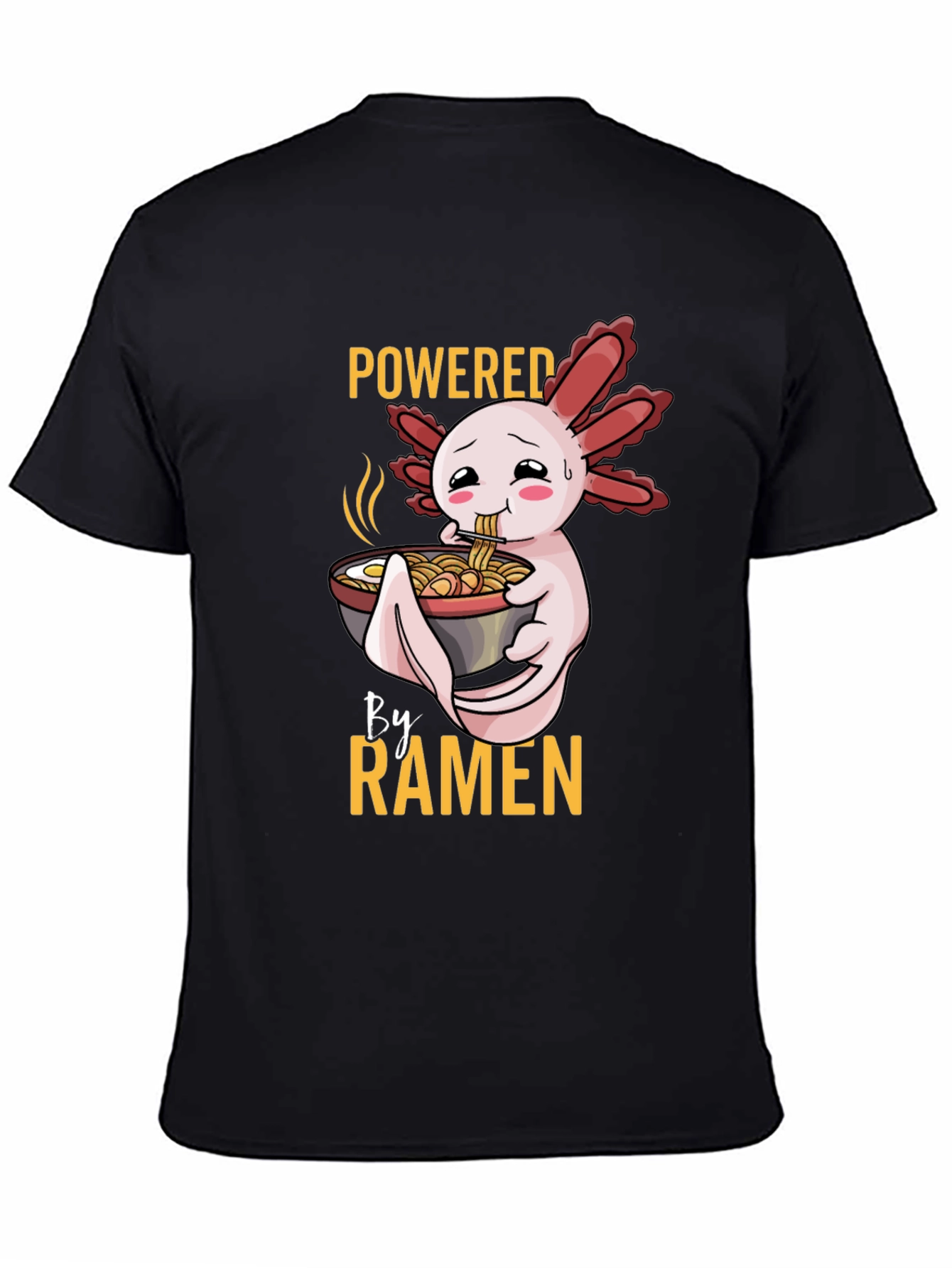 Powered by Ramen Axolotl Black T-Shirt